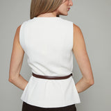 Suzie Belted Button Front Vest