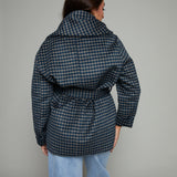 Martha Checkered Hanging Scarf Coat