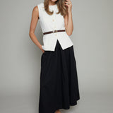 Suzie Belted Button Front Vest