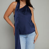 Layla Tie Neck Satin Top
