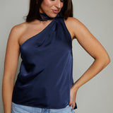 Layla Tie Neck Satin Top