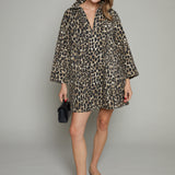 Monique Collared Leopard Mini Dress