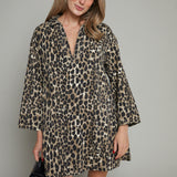 Monique Collared Leopard Mini Dress