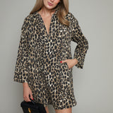 Monique Collared Leopard Mini Dress