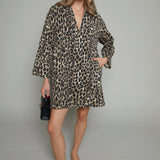 Monique Collared Leopard Mini Dress
