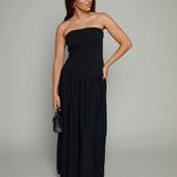 Flora Ruched Strapless Maxi Dress