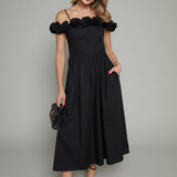 Riah Rose Off the Shoulder Midi Dress