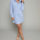 Paloma Cinched Waist Striped Mini Dress
