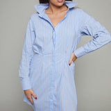 Paloma Cinched Waist Striped Mini Dress