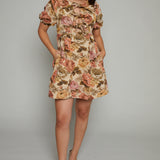 Haley Floral Babydoll Tie Front Mini Dress