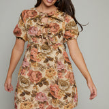 Haley Floral Babydoll Tie Front Mini Dress