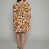 Haley Floral Babydoll Tie Front Mini Dress