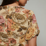 Haley Floral Babydoll Tie Front Mini Dress