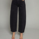 Andrea Barrel Embellished Eyelet Jeans