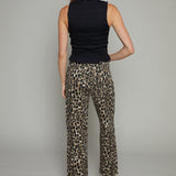 Ezra Straight Leopard Denim Pant