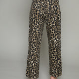 Ezra Straight Leopard Denim Pant