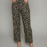 Ezra Straight Leopard Denim Pant