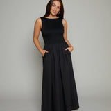 Isabella Mixed Media Midi Dress