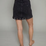 Greta Embellished Eyelet Denim Mini Skirt
