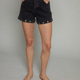 Rae Embellished Eyelet Denim Shorts