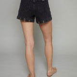 Rae Embellished Eyelet Denim Shorts
