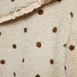 Evalina Polka Dot Collared Sherpa Jacket