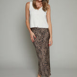 Santos Satin Leopard Maxi Skirt