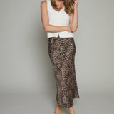 Santos Satin Leopard Maxi Skirt