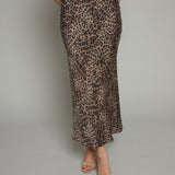 Santos Satin Leopard Maxi Skirt