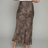 Santos Satin Leopard Maxi Skirt