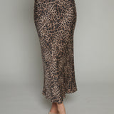 Santos Satin Leopard Maxi Skirt