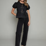 Ruby Front Tie Puff Sleeve Top