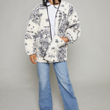 Jodie Oversized Bandana Sherpa Jacket