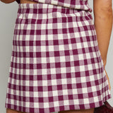 Autumn Checkered Knit Mini Skirt