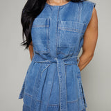 Eliza Belted Denim Vest