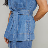 Eliza Belted Denim Vest