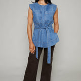 Eliza Belted Denim Vest