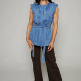 Eliza Belted Denim Vest