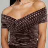 Reese Velvet Off The Shoulder Top