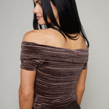 Reese Velvet Off The Shoulder Top