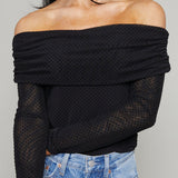 Delaney Polka Dot Off The Shoulder Top