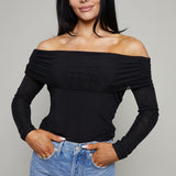 Delaney Polka Dot Off The Shoulder Top