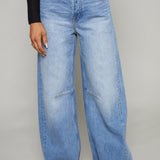 Brooks High Rise Bowed Wide Leg Jeans