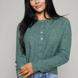 Phoebe Relaxed Pointelle Cardigan - Monstera