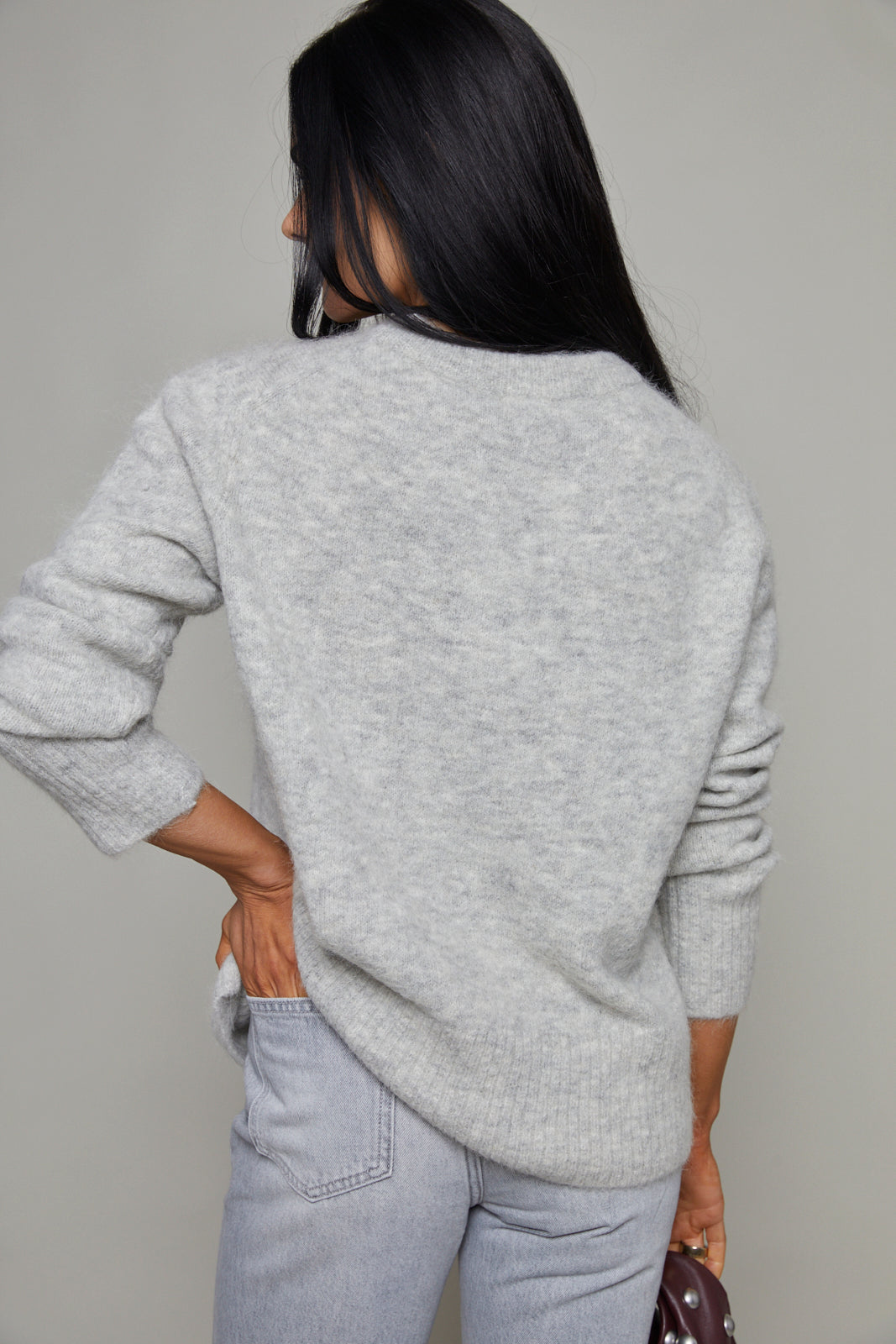 Vixen Classic Crew Sweater - Soft Grey