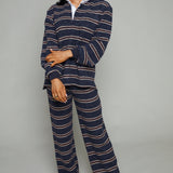Meadow Striped Knit Polo Sweater