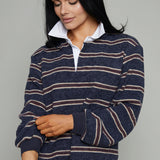 Meadow Striped Knit Polo Sweater