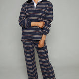 Meadow Striped Knit Polo Sweater