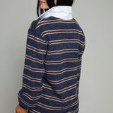 Meadow Striped Knit Polo Sweater