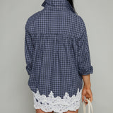 Keaton Plaid Lace Mini Skirt